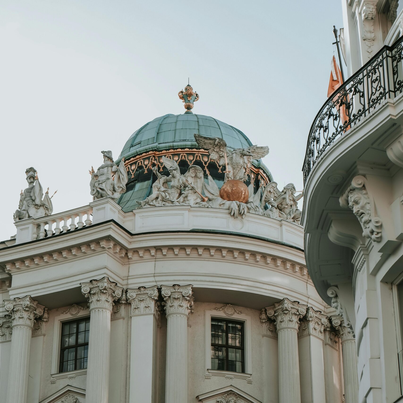 Elegant dome and ornate architecture in Vienna, capturing the city's historic charm.